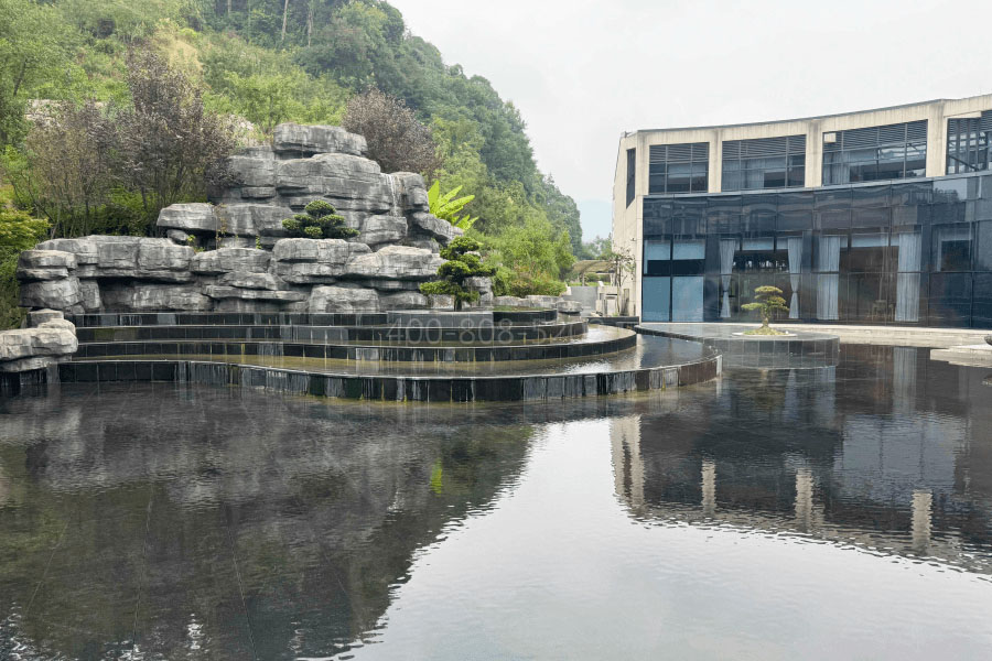 杭州市临安区天竹园喷泉景观图