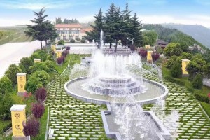 西安市灞桥区汉陵墓园喷泉景观图
