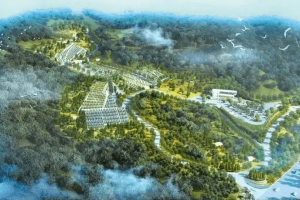 济南市历城区太甲山生态陵园高空俯拍图