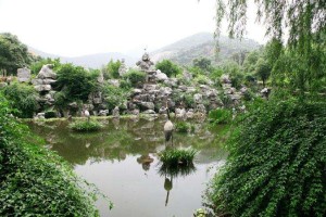 杭州市上城区南山陵园园区湖景图